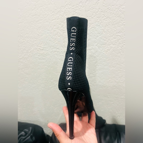 Guess Black Tear Stretch Heeled Booties Womens Size 6.5 - Picture 5 of 7